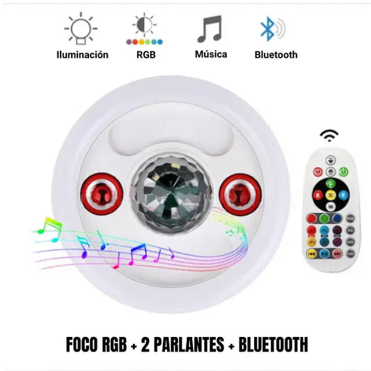 Foco + 2 Parlante + RGB + Bluetooth 🎶
